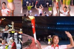 苏炳添等6位火炬手接力点燃主火炬