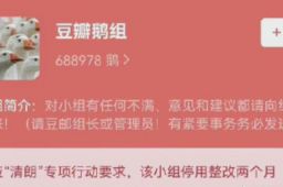 豆瓣鹅组被停用两个月