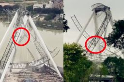 福建福州一在建摩天轮发生垮塌