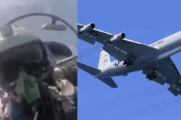 解放军军机中英文广播驱离美军机