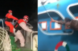 台当局再扣大陆渔船渔民挥畚箕自卫