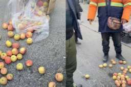 商贩称苹果受惊吓让女子买整箱