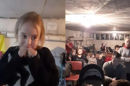 乌克兰小女孩防空洞里唱Let it go