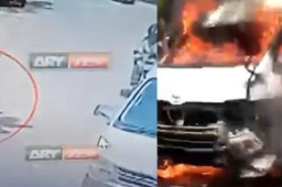 监拍：巴女子自爆 大火吞噬车辆
