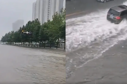 河南安阳暴雨：全市公交停运