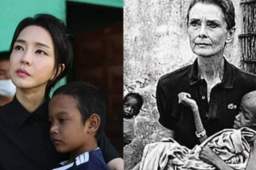 韩第一夫人抱患儿照片被指模仿赫本