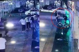 两女孩下班遭多名男子当街殴打