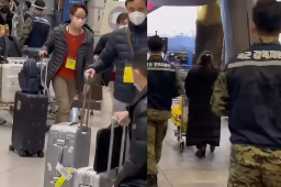实拍韩国机场:士兵全程跟随中国旅客
