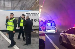 载53人客车在重庆侧翻 3死23人送医