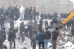 大雪纷飞余震不断 土民众无家可归