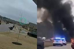 美军“黑鹰”直升机在高速公路坠毁